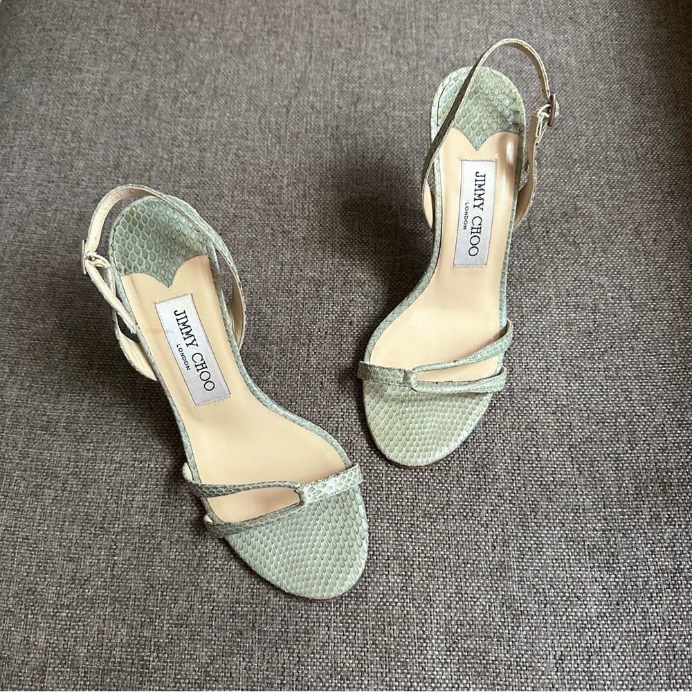Vintage Jimmy Choo snakeskin strappy heels